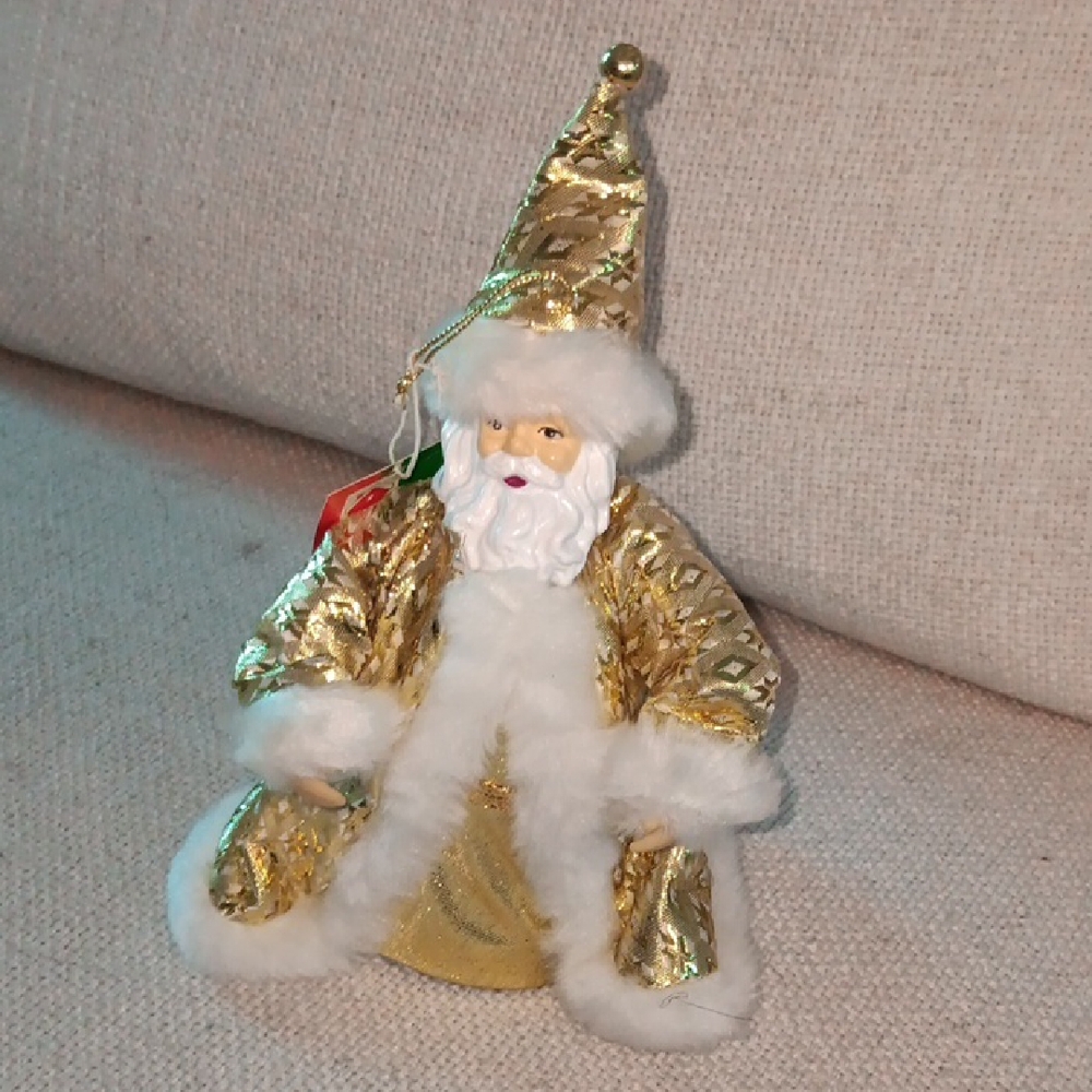 Gold Santa Claus Holiday Figurine